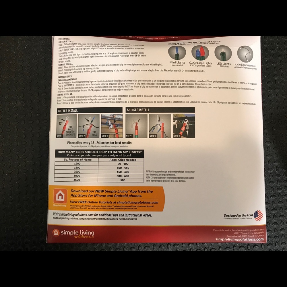 Simple Living Innovations 75ct Light Clips - Picture 3 of 6